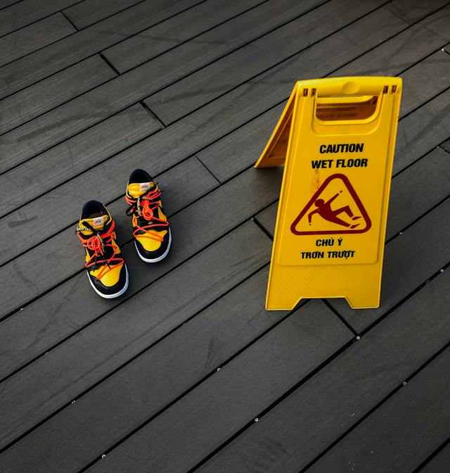 wet floor falls hazard